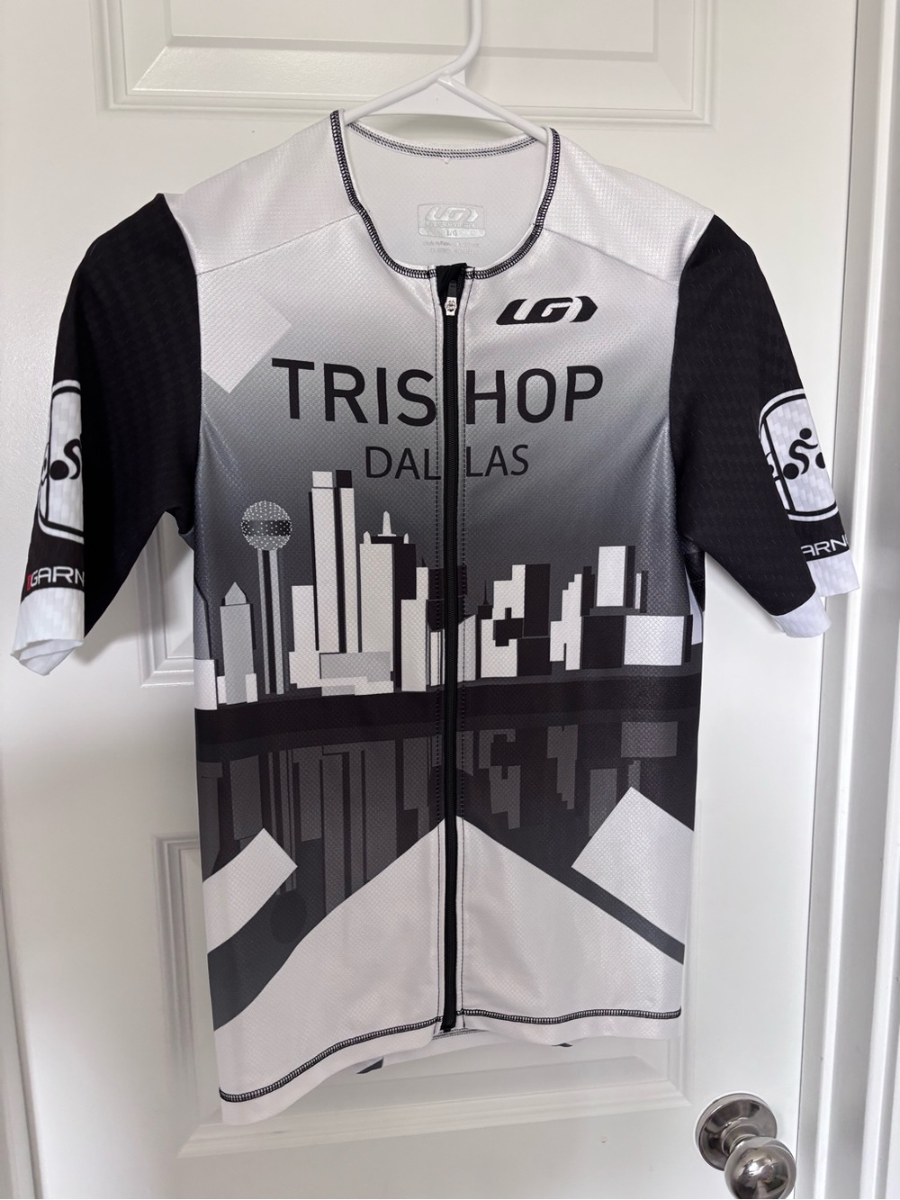 Mens Louis Garneau Trishop Dallas Cycling Jersey - Black & White